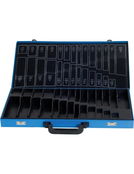 Maletín metal vacío azul 230 piezas, incl. KLM DIN338