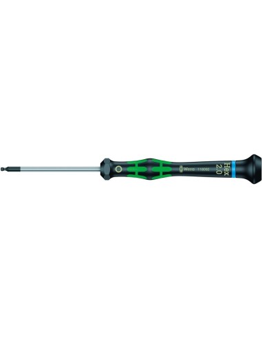 Destornillador de electrónica hembra hex con cabeza esférica 2mm Wera