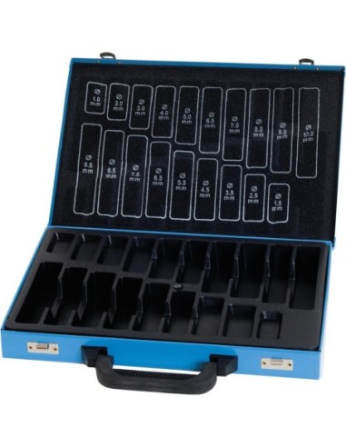 Maletín metal vacío azul 170 piezas DIN 338