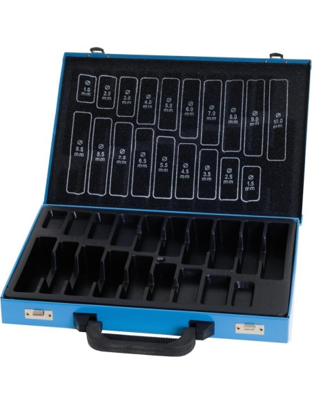 Maletín metal vacío azul 170 piezas DIN 338