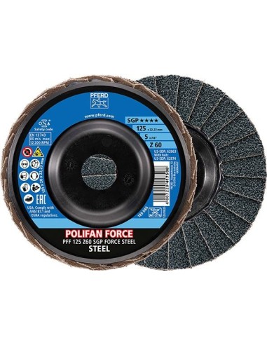 Disco abrasivo de láminasFORCE SGP STEEL 125 mm Z 60 Pferd