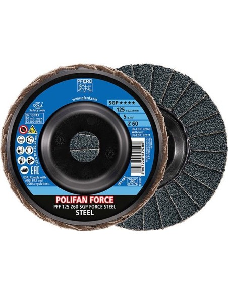 Disco abrasivo de láminasFORCE SGP STEEL 125 mm Z 60 Pferd