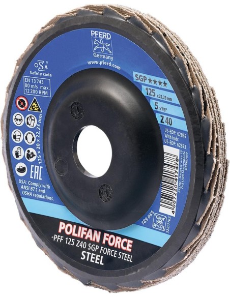 Disco abrasivo de láminasFORCE SGP STEEL 125 mm Z 60 Pferd