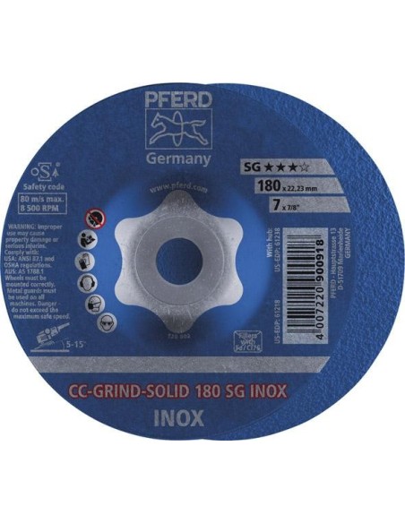 muela abrasiva CC-Grind Solid INOX 180mm PFERD