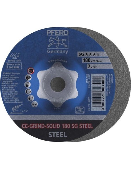 muela abrasiva CC-Grind Solid Steel 180mm PFERD