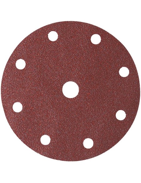 Disco abrasivo velcro madera 150mm K180 9 agujeros