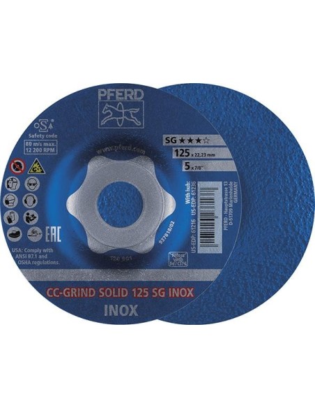 muela abrasiva CC-Grind Solid INOX 125mm PFERD