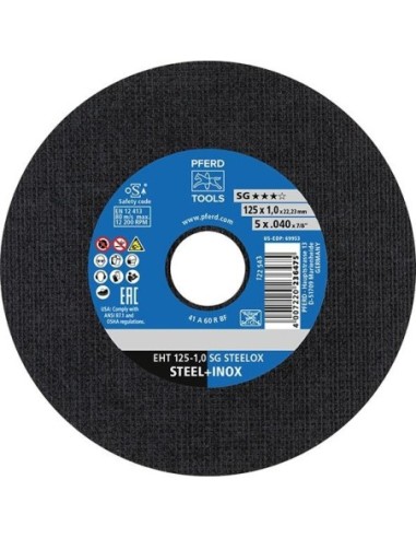Disco de corte recto A60RSG-INOX 125x1mm PFERD