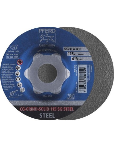 muela abrasiva CC-Grind Solid SG STEEL 115mm PFERD