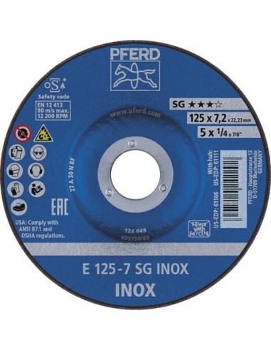 Disco desbaste acodado para V2A A30NSG 125x4,1mmPFERD