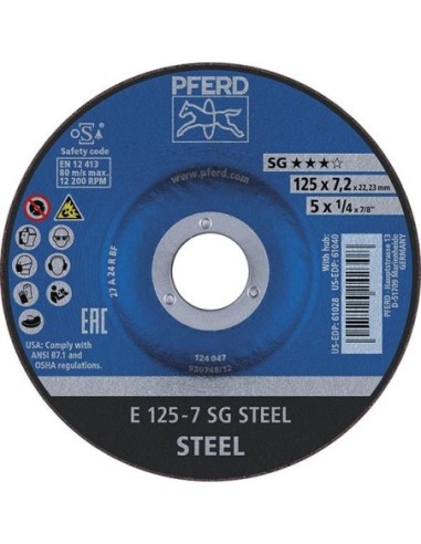 Disco desbaste acodado A24RSG 125x7mm PFERD