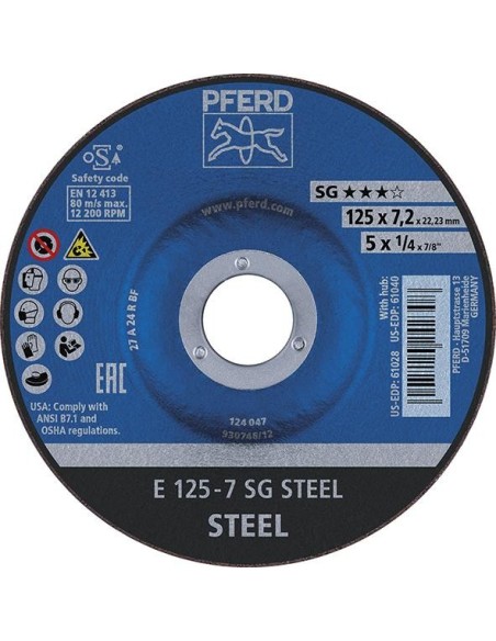 Disco desbaste acodado A24RSG 125x7mm PFERD