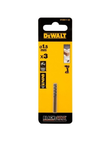 DT20511-QZ - 3 Brocas Black&Gold 1.5mm