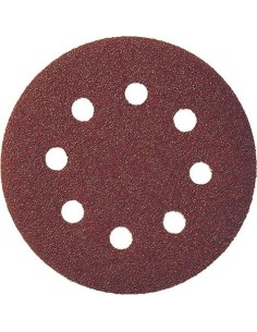 Disco abrasivo velcro madera 125mm K80 8 agujeros