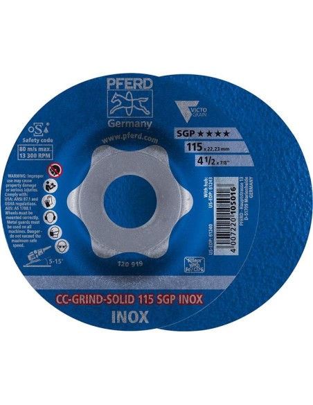 muela abrasiva CC-Grind Solid SGP INOX 115mm PFERD