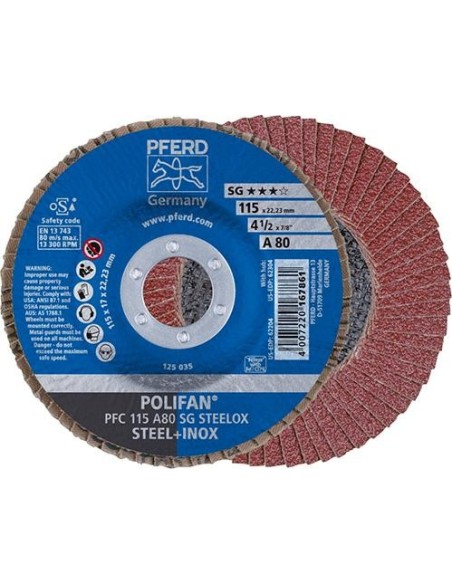 Disco abrasivo de láminasA 80SG convexo 115mm K80 Pferd