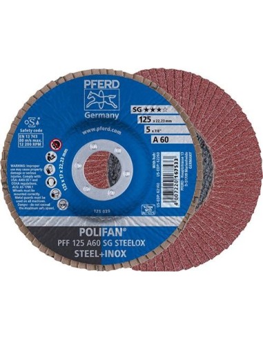 Disco abrasivo de láminasA 60SG recto 125mm K60 Pferd