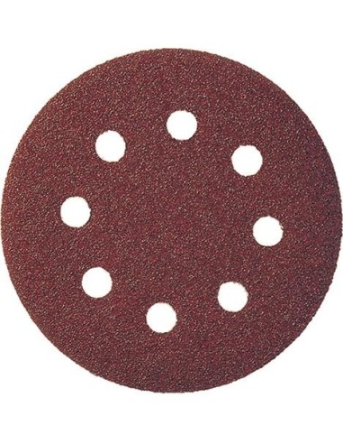 Disco abrasivo velcro madera 125mm K180 8 agujeros