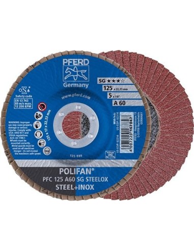 Disco abrasivo de láminasA120SG convexo 125mm K120Pferd