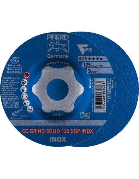 muela abrasiva CC-Grind Solid SGP INOX 125mm PFERD