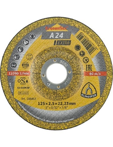 Disco corte acodado A24 Extra 115x2,5mm KLINGSPOR