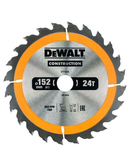 DT1930-QZ - Hoja para construcción 152 x 20mm 24T (AC)