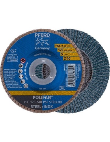 Disco abrasivo de láminasZ 40PSF recto 125mm K40 Pferd