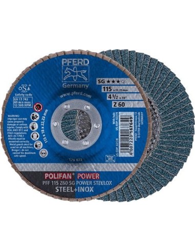 Disco abrasivo de láminasZ 60SG recto 115mm K60 Pferd