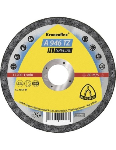 Disco separación A960TZ 125x1,6mm recto 25 pzas en caja plástico KLINGSPOR