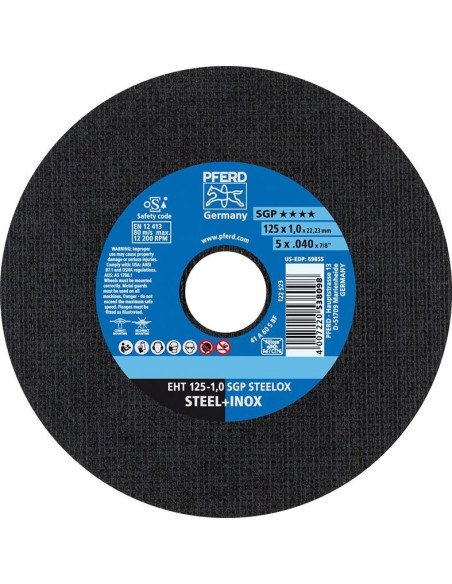 Disco de corte recto A60SSG-INOX 125x1mm PFERD