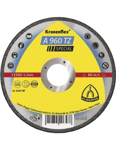 Disco separación A960TZ 115x1,0mm recto 25 pzas en caja plástico KLINGSPOR