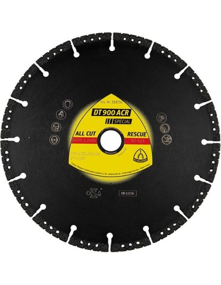 Disco de corte diamantadoDT 900 ACR Special 350x3,1X25,4mm KLINGSPOR