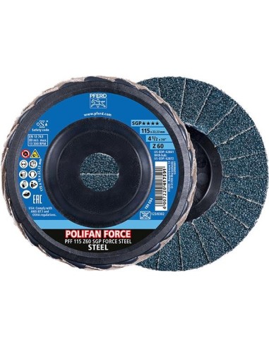 Disco abrasivo de láminasFORCE SGP STEEL 115 mm Z 60 Pferd