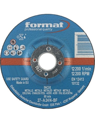 Disco desbaste acodado para V2A 125x6mm