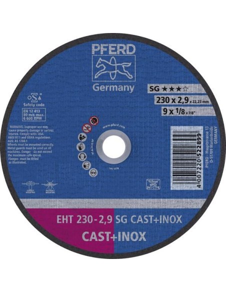 Disco de corte recto A24QSG 230x2,9mm PFERD