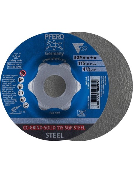 muela abrasiva CC-Grind Solid SGP STEEL 115mm PFERD