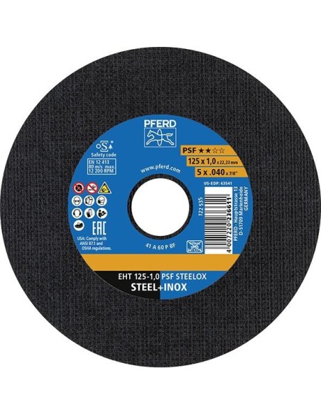 Disco de corte recto A60PPSF-INOX 115x1mm PFERD