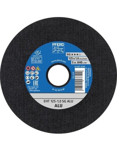 Disco de corte recto paraaluminio A46NSG 125x1,6mmPFERD
