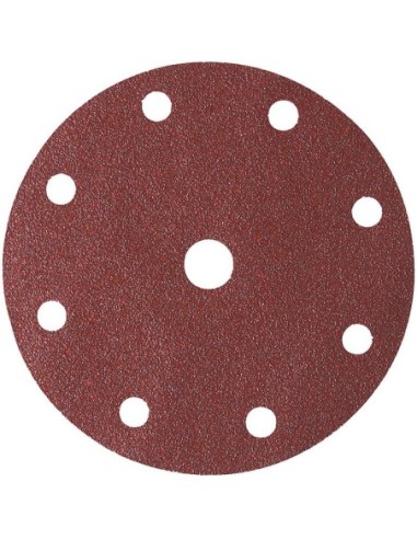 Disco abrasivo velcro madera 150mm K80 9 agujeros