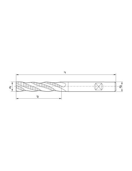 Fresa frontal lrga DIN844HSSCo8 10,0mm