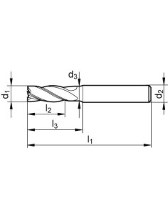 Fresa desbastado MDI 10,0mm Z3 HB TA-C FORMAT GT 2