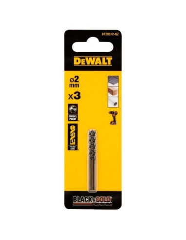 DT20512-QZ - 3 Brocas Black&Gold 2mm