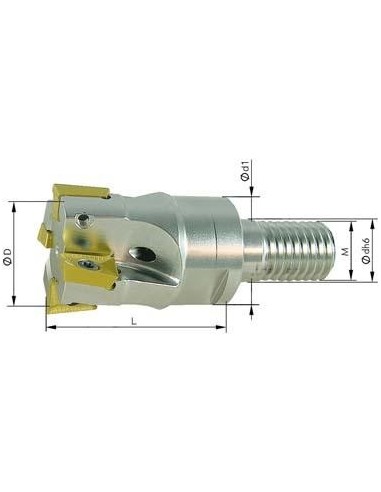 Fresa atornillable 90grados Z5refrigeración interna 32mm para APKT10