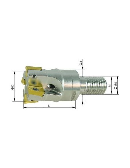 Fresa atornillable 90grados Z5refrigeración interna 32mm para APKT10