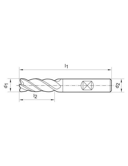 Fresa frontal VHM 6,0mm Z4 40/42grados DIN6527L HB tipo H Signum G-Mold 65 U GÜHRING