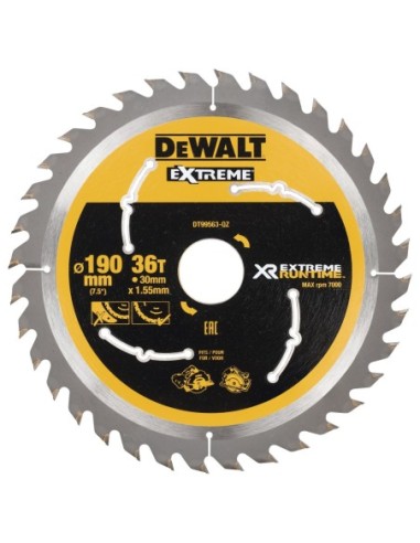 DT99563-QZ - Hojas para Sierra Circular portátil XR EXTREME RUNTIME 190mm x 30mm 36D