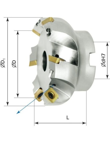 Fresa acoplable planear IKS 45grados Z8 SEET/SEEW D 160mm