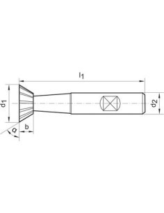 Fresa angular DIN1833 HSSCo5 forma C 45grados 16mm 2
