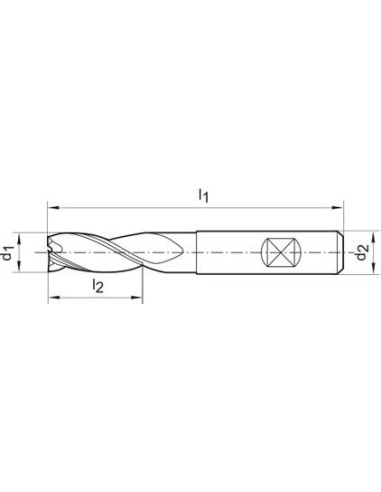 Fresa frontal DIN6527 MDIFIRE Z3 3,0mm GÜHRING