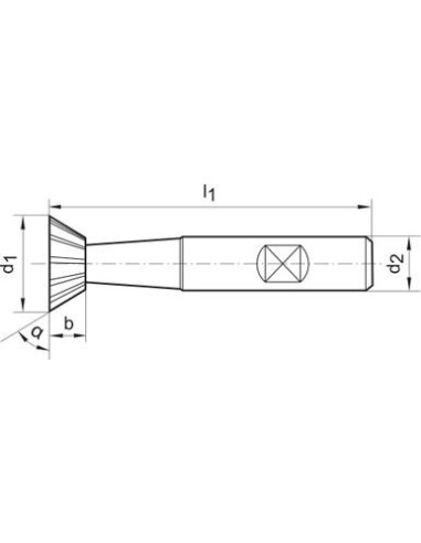Fresa angular DIN1833 HSSCo5 forma C 45grados 32mm
